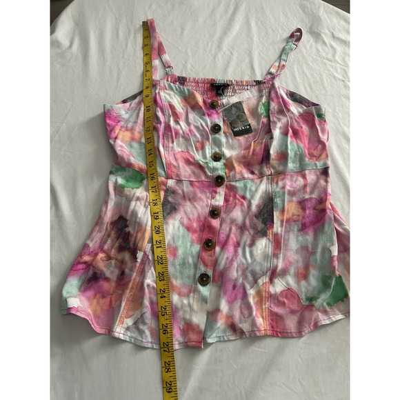 Torrid Color Splash Fit and Flare Button Front Tank Womens Size 10 Pink NWT - Picture 10 of 10